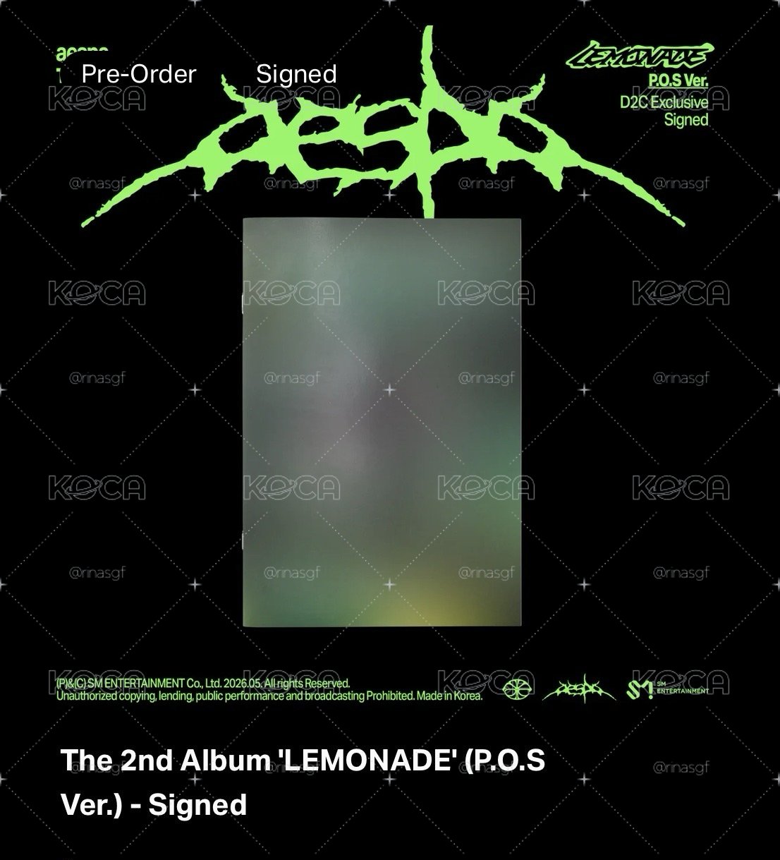 aespa 正規二 LEMONADE美網親簽代購