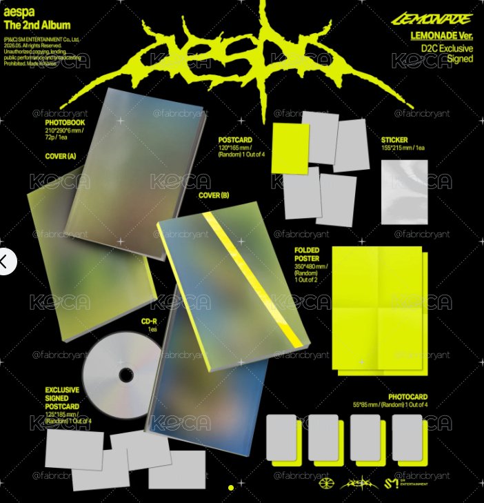 出售 aespa美通親簽 （LEMONADE Ver/ACID Ver/WDA Ver)