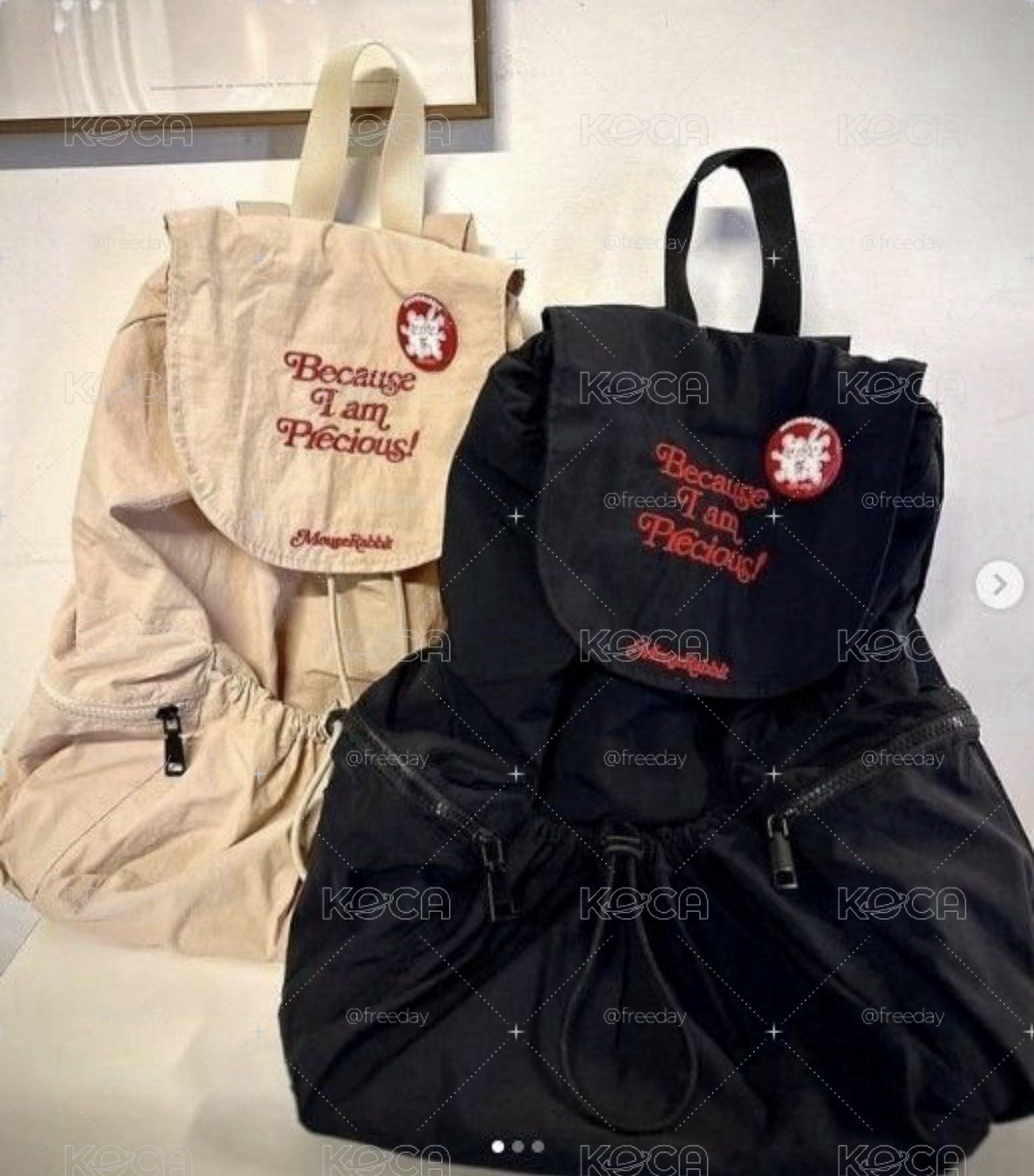 鼠兔米白後背包