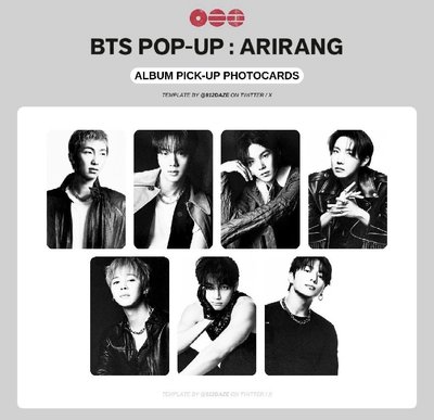 BTS Arirang 快閃卡 田柾國Jungkook