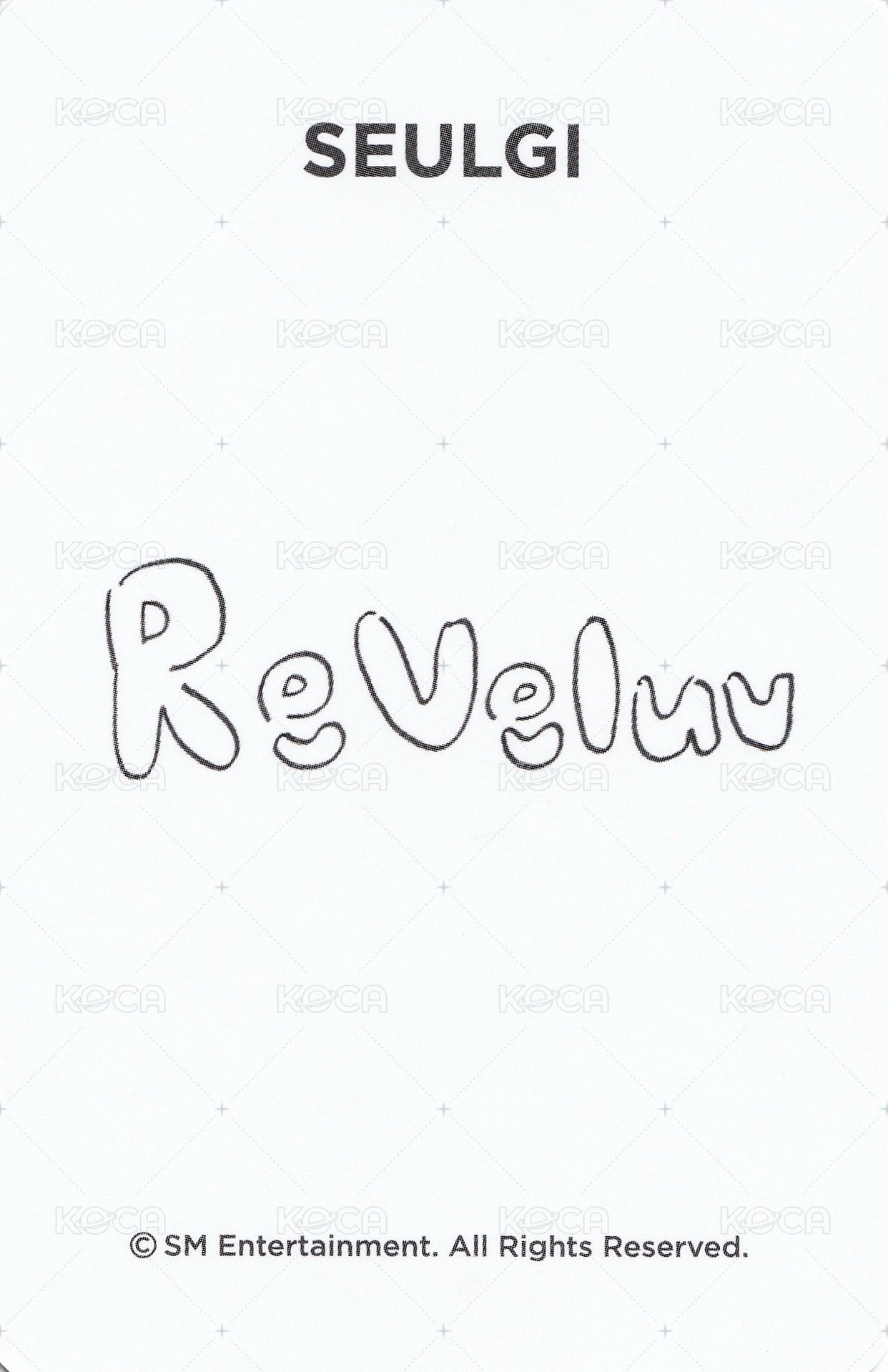 ReVeluv 會員禮卡  背面