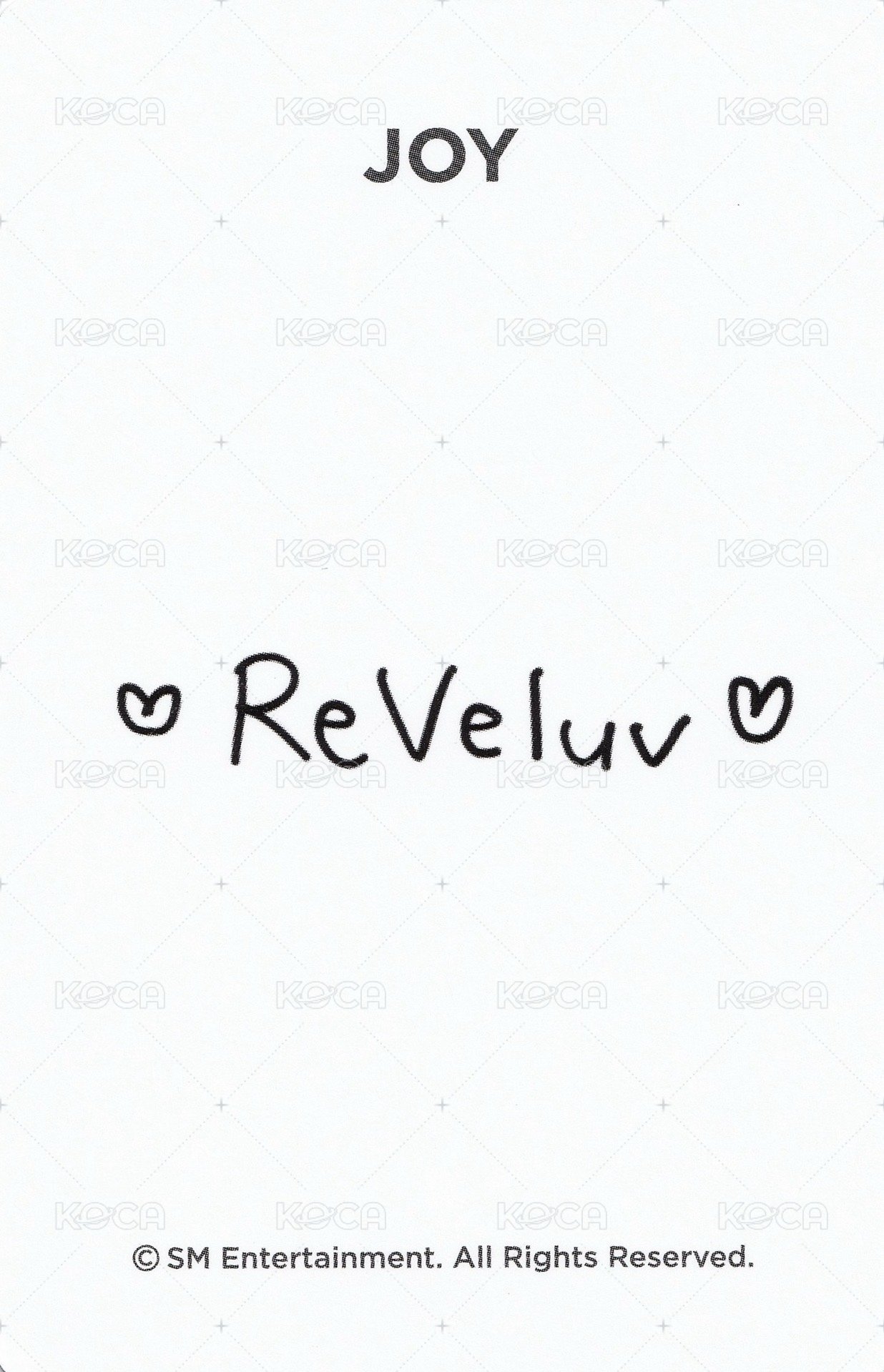 ReVeluv 會員禮卡  背面