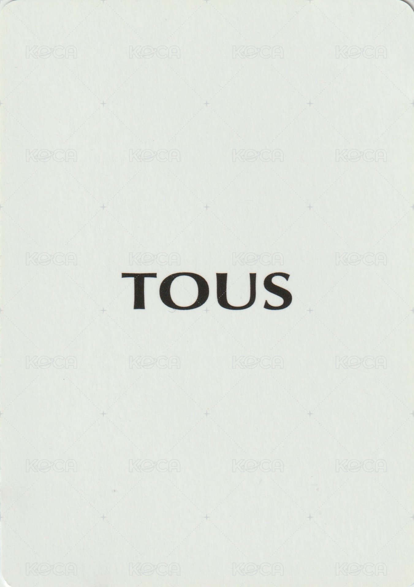 TOUS 香水 代言卡  背面