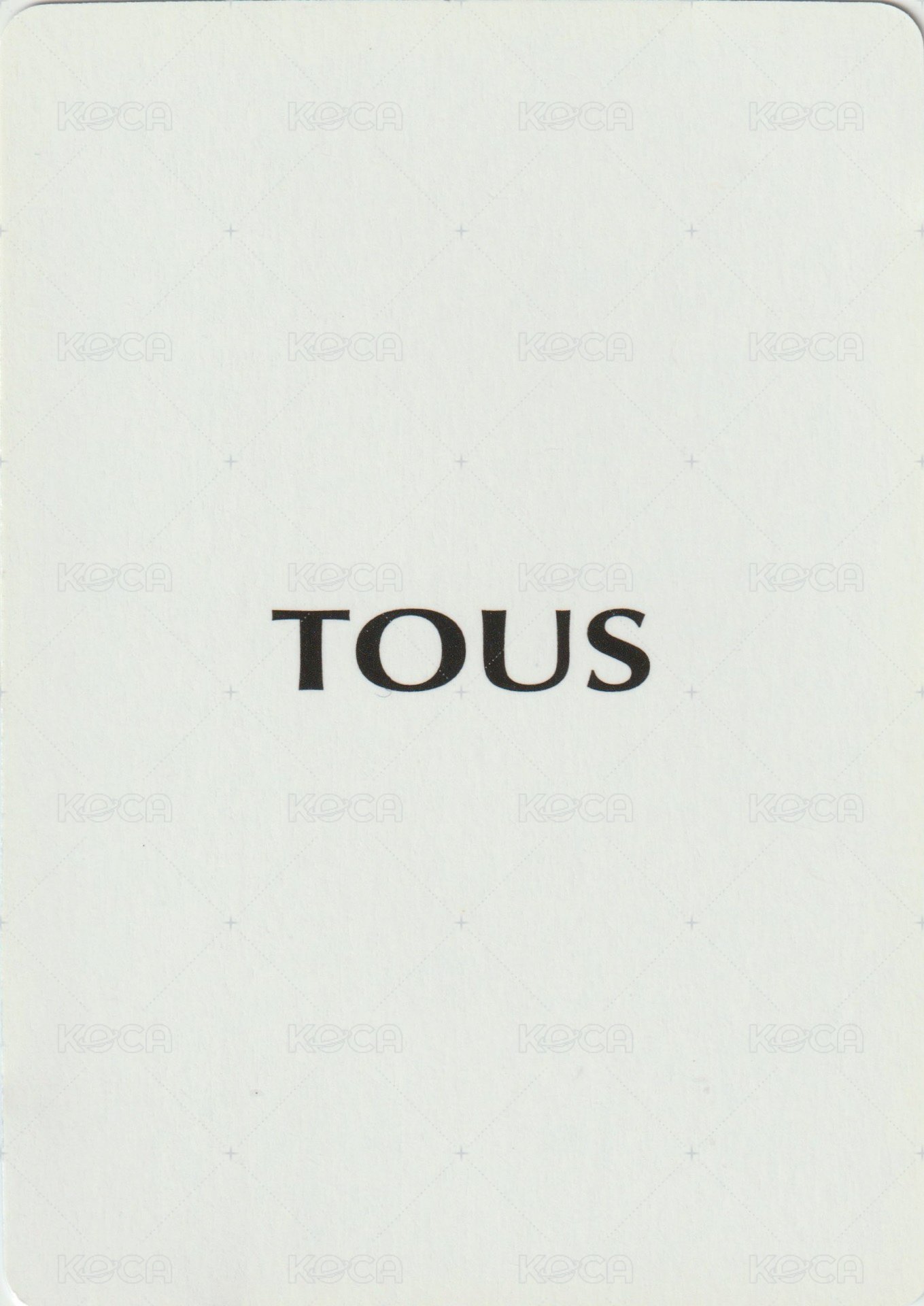 TOUS 香水 代言卡  背面