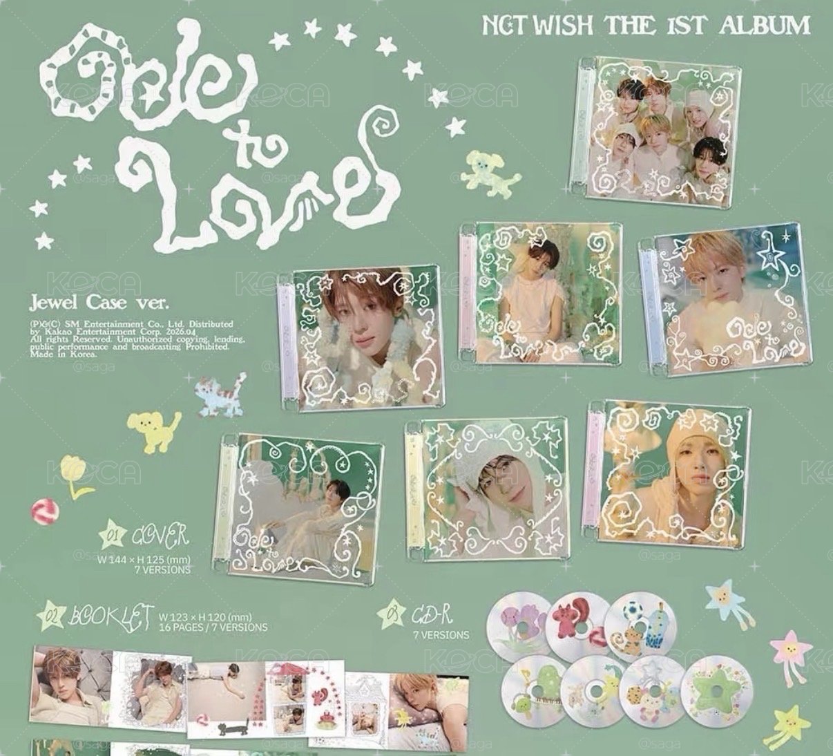 現貨 官方 nct wish jc jewel case ode to love sion sakuya 單封 專輯