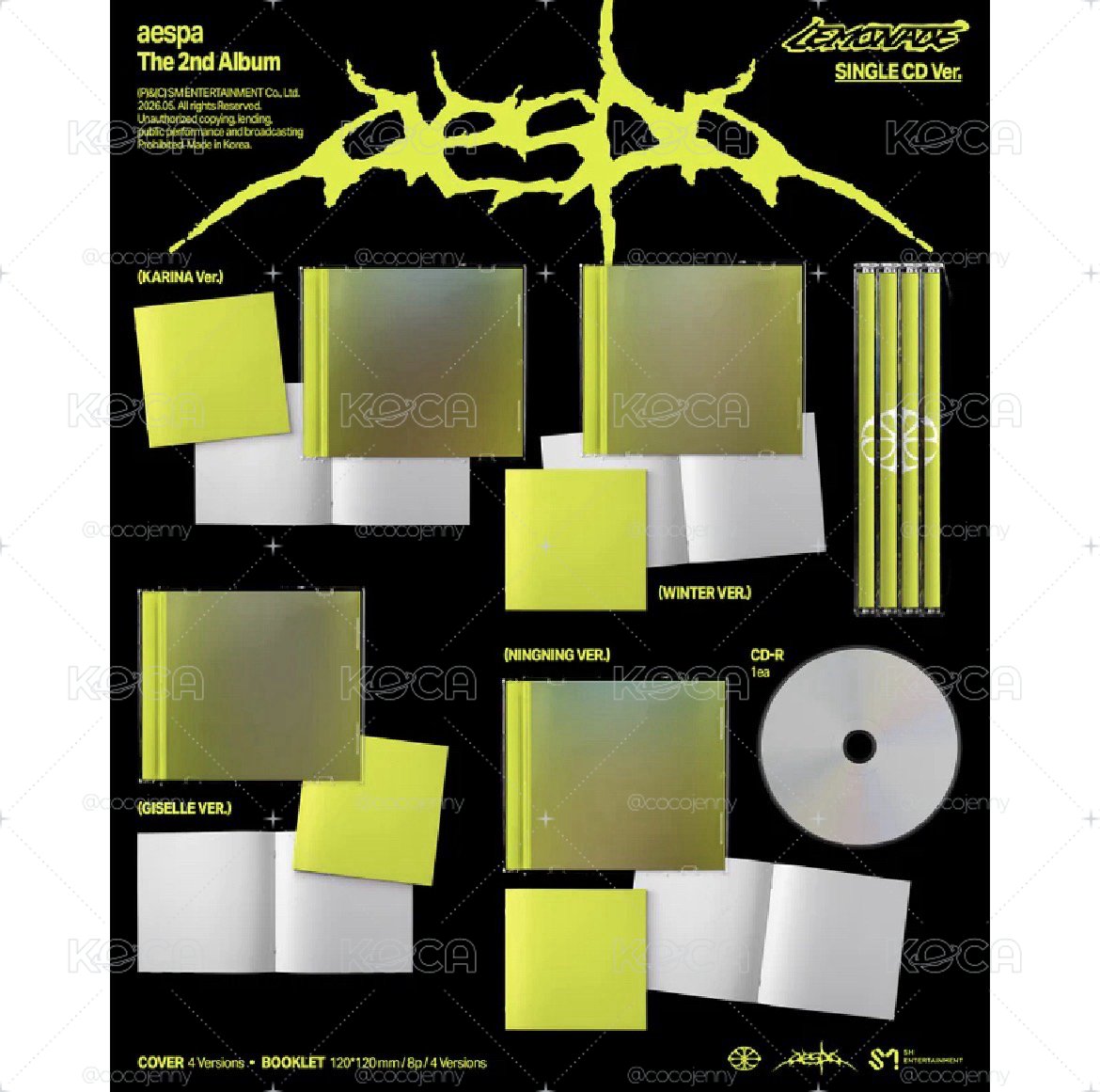 5/20結單（美國官網）aespa正規二（LEMONADE)(單曲CD)