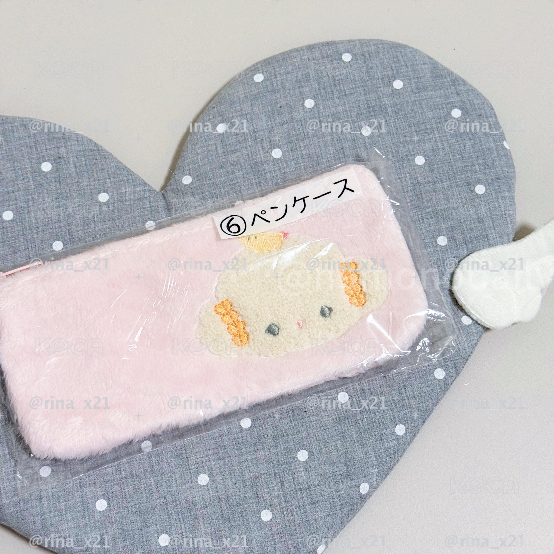 𝜗𝜚˚⋆粉色小麥粉精靈刺繡毛絨筆袋⸝⋆
