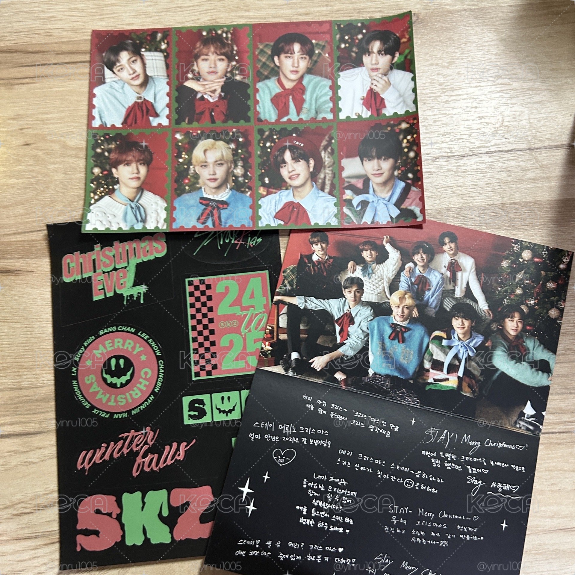 SKZ 聖誕專 預購禮郵票+貼紙+手寫卡片