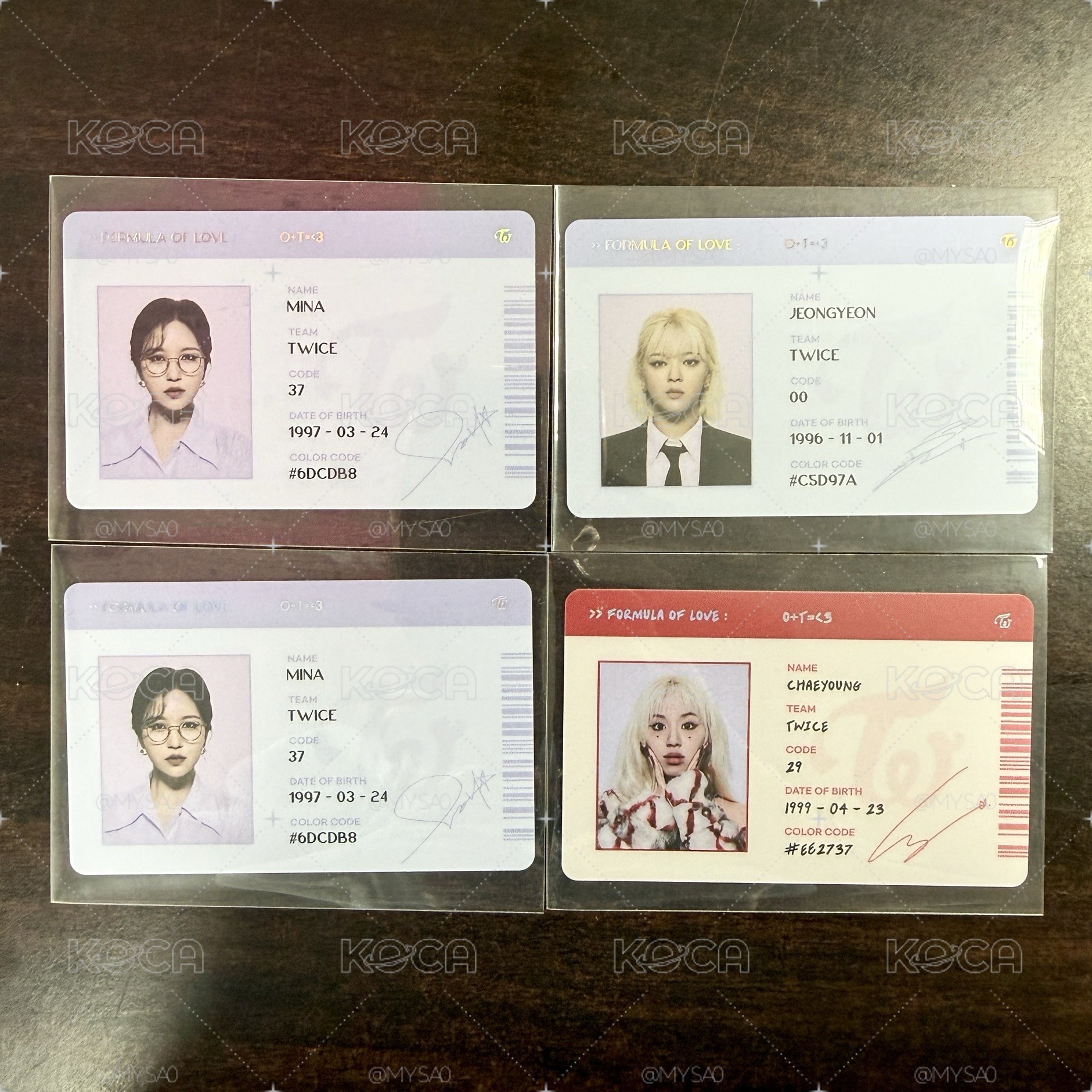 TWICE 正規三 Formula of love ID卡