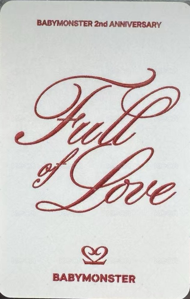 BABYMONSTER 2週年紀念周邊 線下 抽選卡  背面