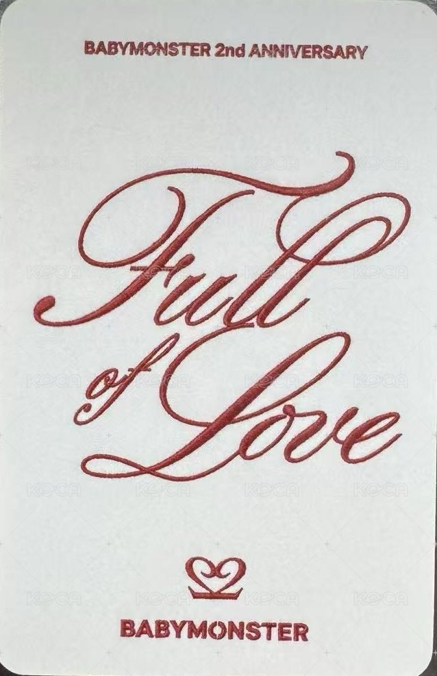 BABYMONSTER 2週年紀念周邊 線下 抽選卡  背面