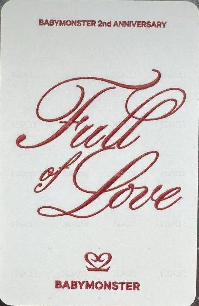 BABYMONSTER 2週年紀念周邊 線下 抽選卡  背面