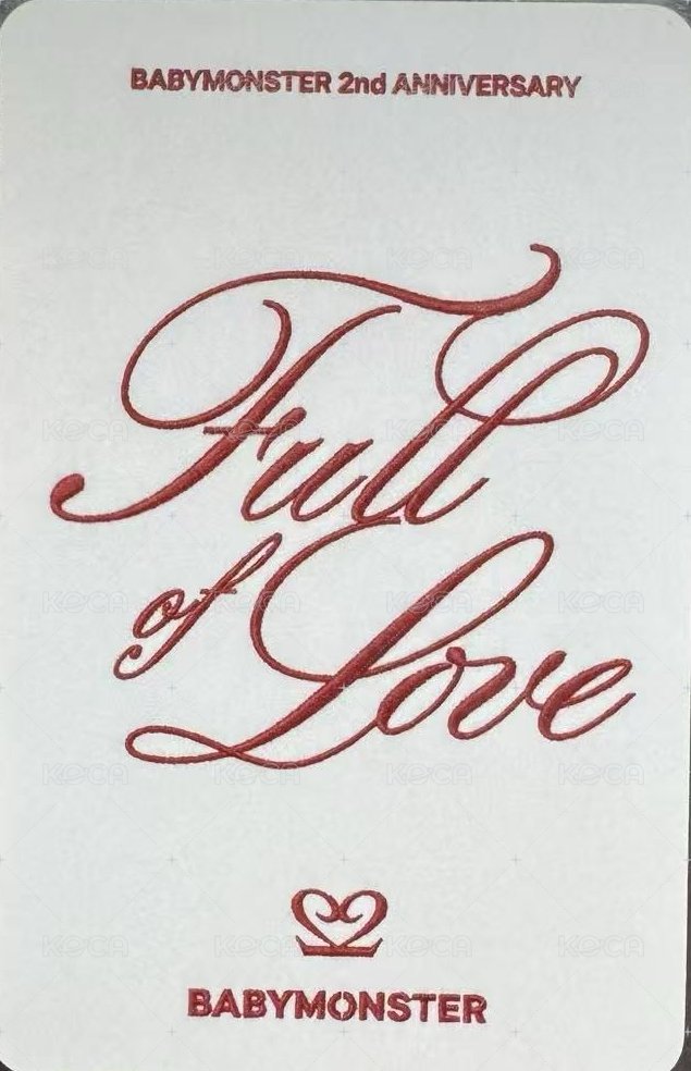 BABYMONSTER 2週年紀念周邊 線下 抽選卡  背面