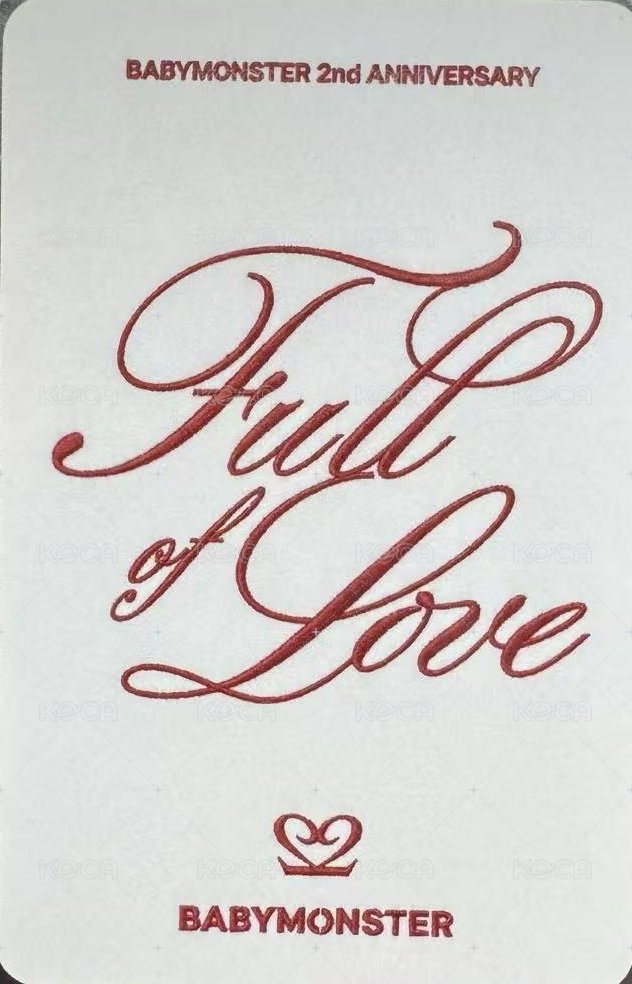 BABYMONSTER 2週年紀念周邊 線下 抽選卡  背面