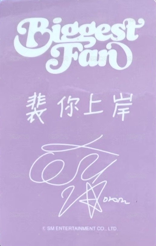 Biggest Fan 小芒 特典卡 B 背面
