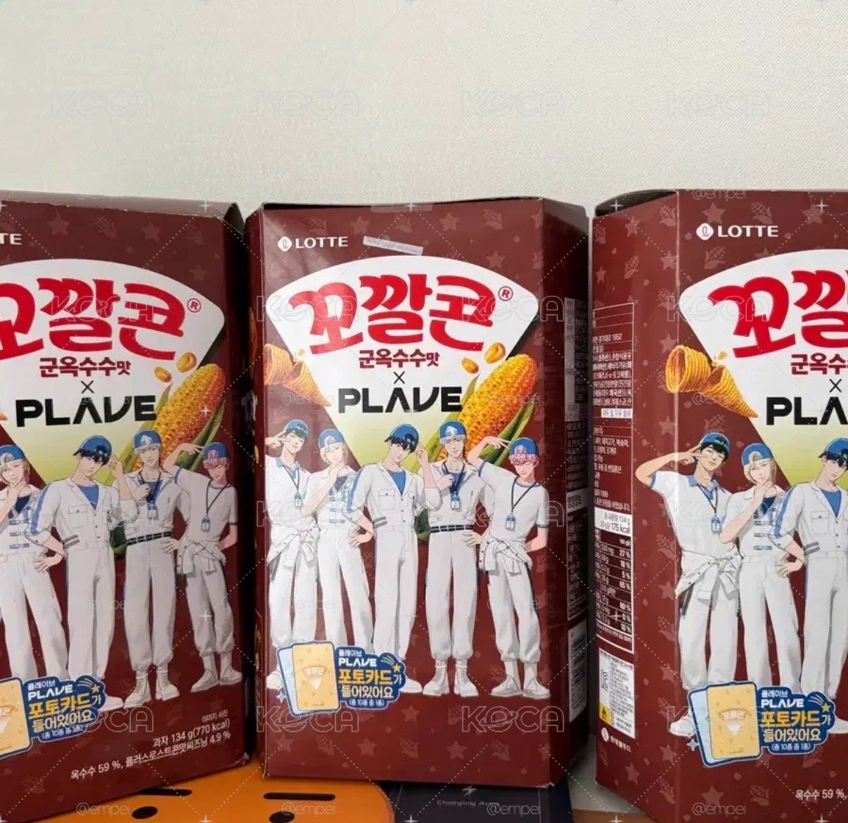 PLAVE 烤玉米餅乾 有盒 有卡 有餅乾