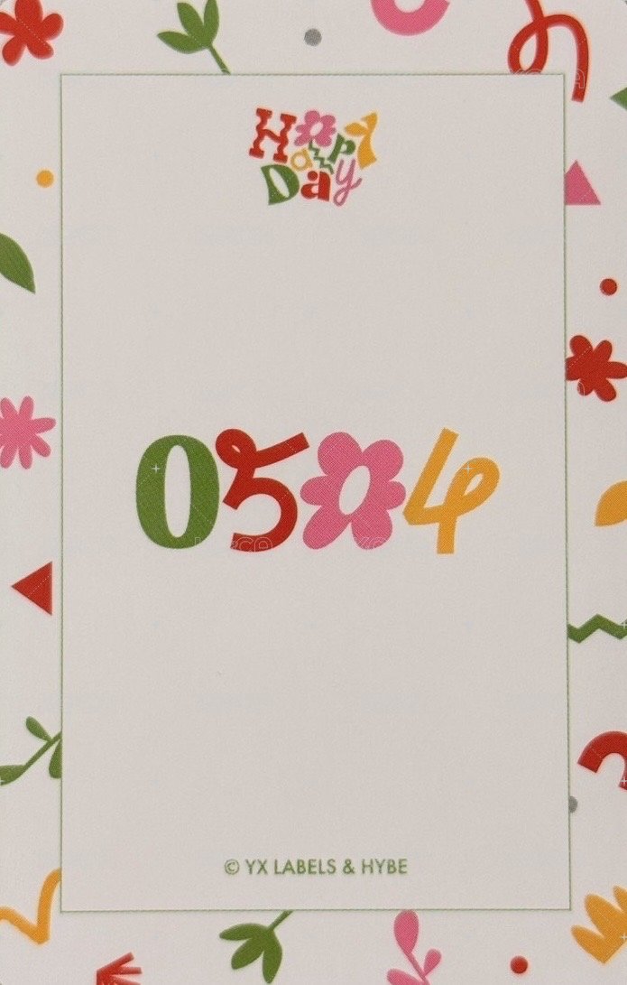 Happy Day  周邊卡 2025~2026 BIRTHDAY KIT卡 -6 背面