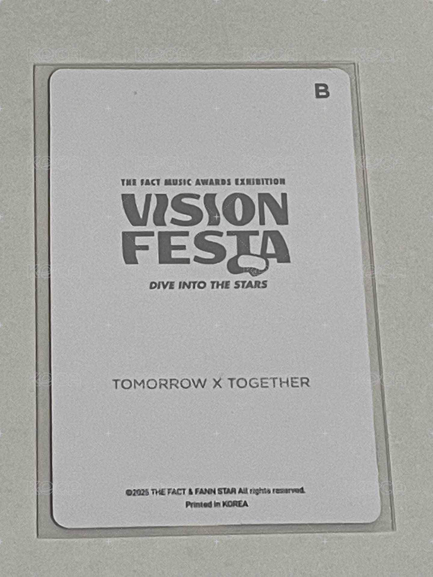 Hybe Vision Festa 入場卡 / 場限卡  背面
