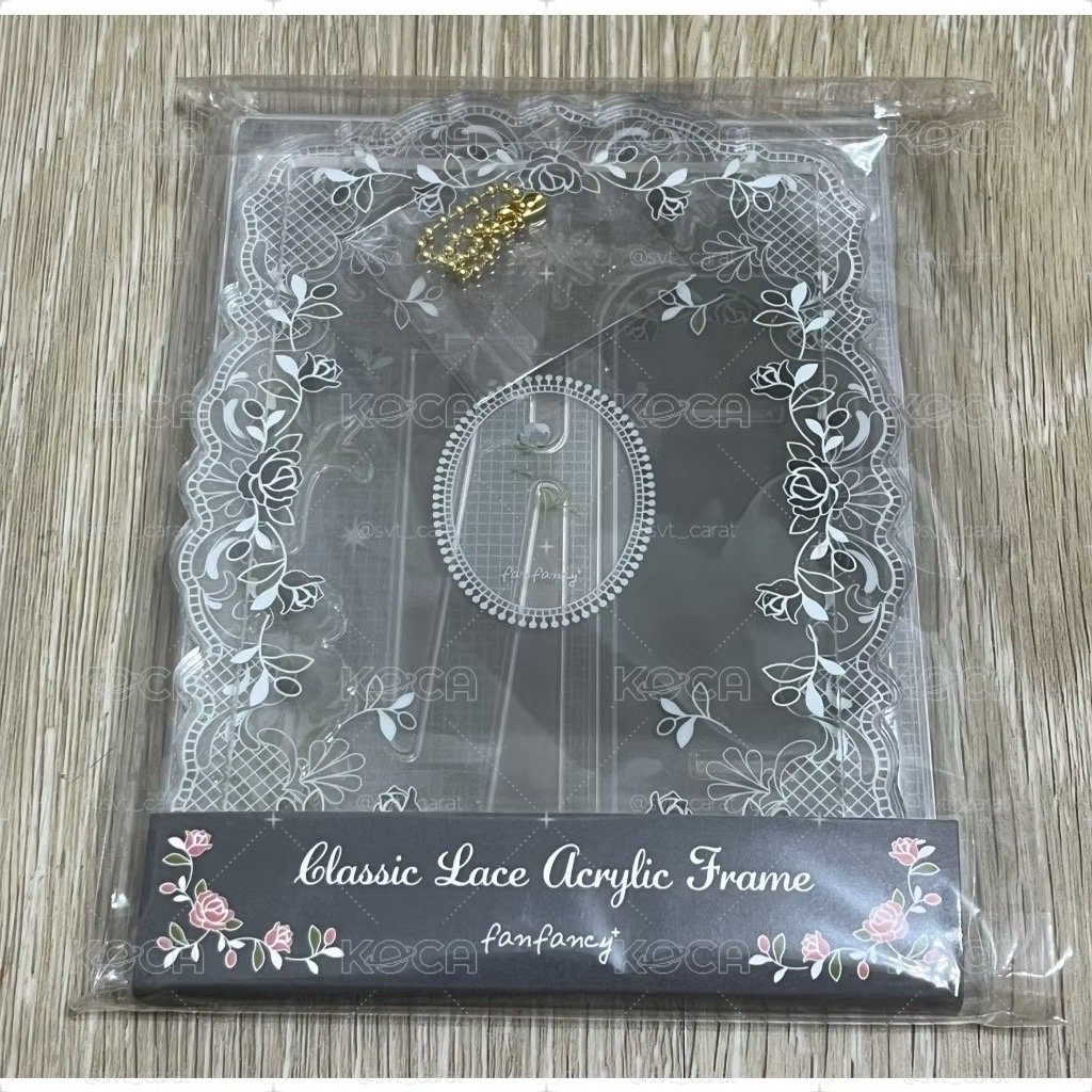 FUKUYA 谷美 壓克力收納相框 拼裝壓克力相框立牌 灰色蕾絲小花 fanfancy 全新未拆封 L判