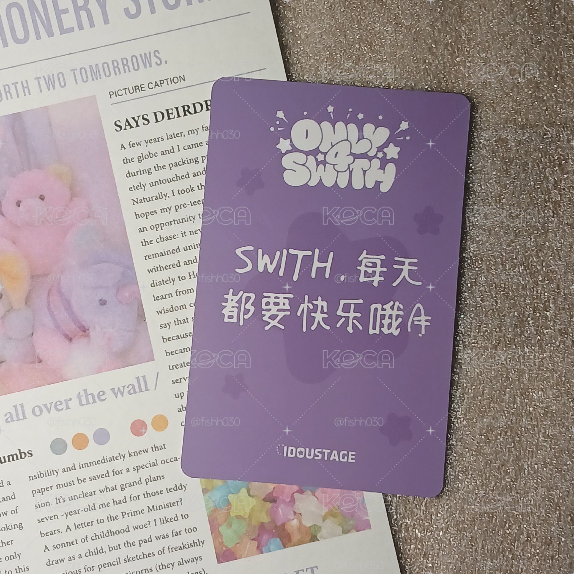 秀珉 中文卡背-每天都要快樂🌠