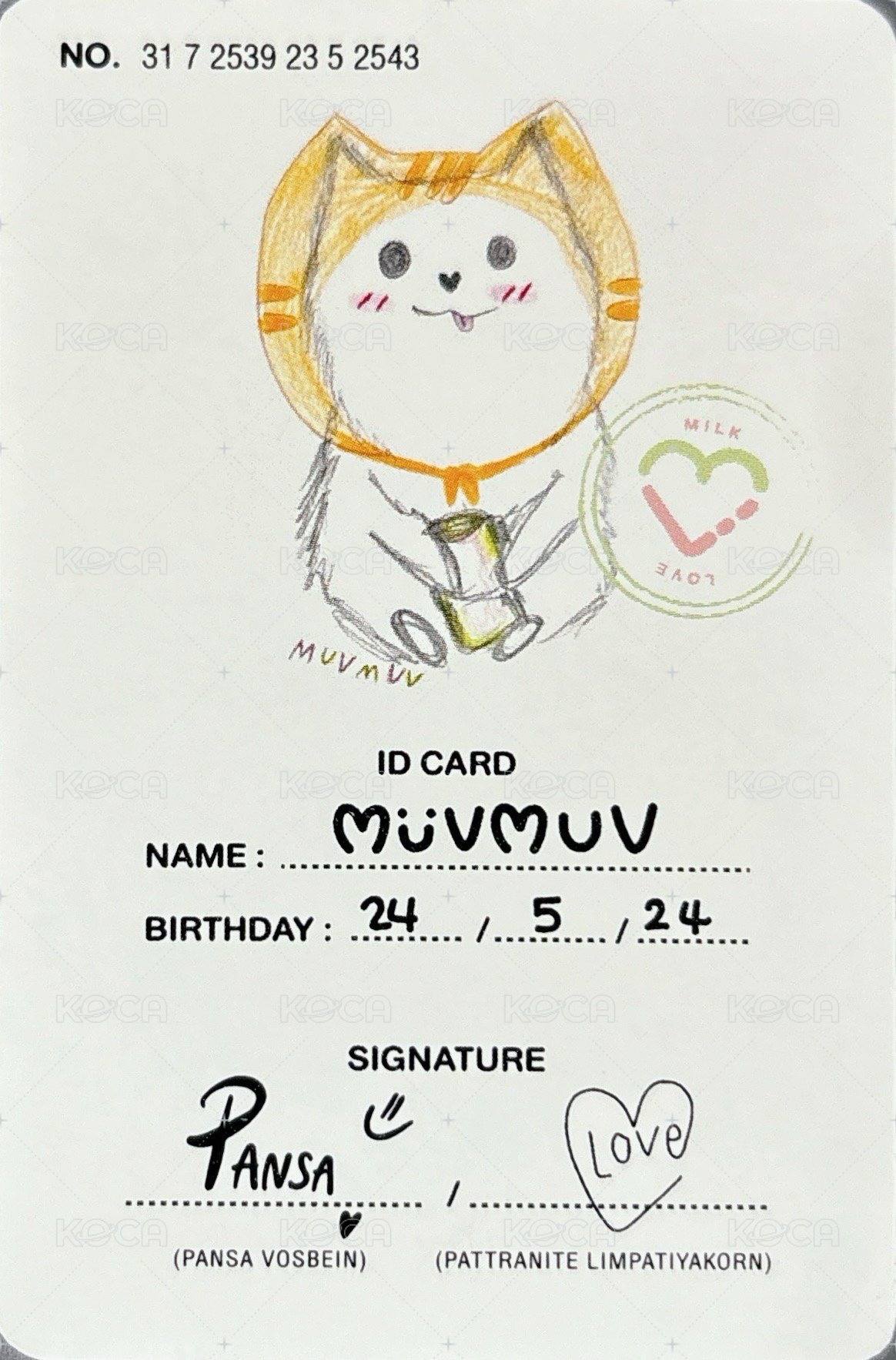 26/03再次販售 MUVMUV 周邊卡  背面