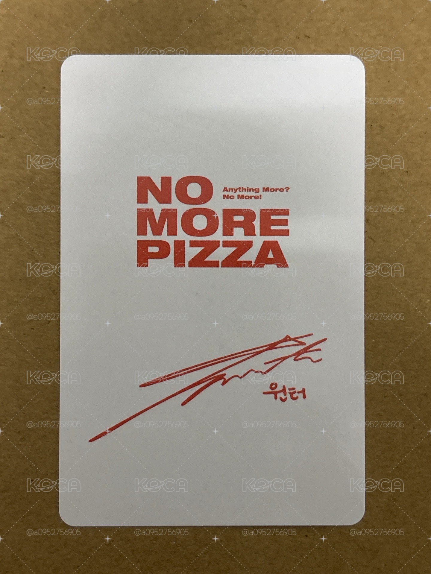 （瑕）no more pizza 2.0 代言卡 冬