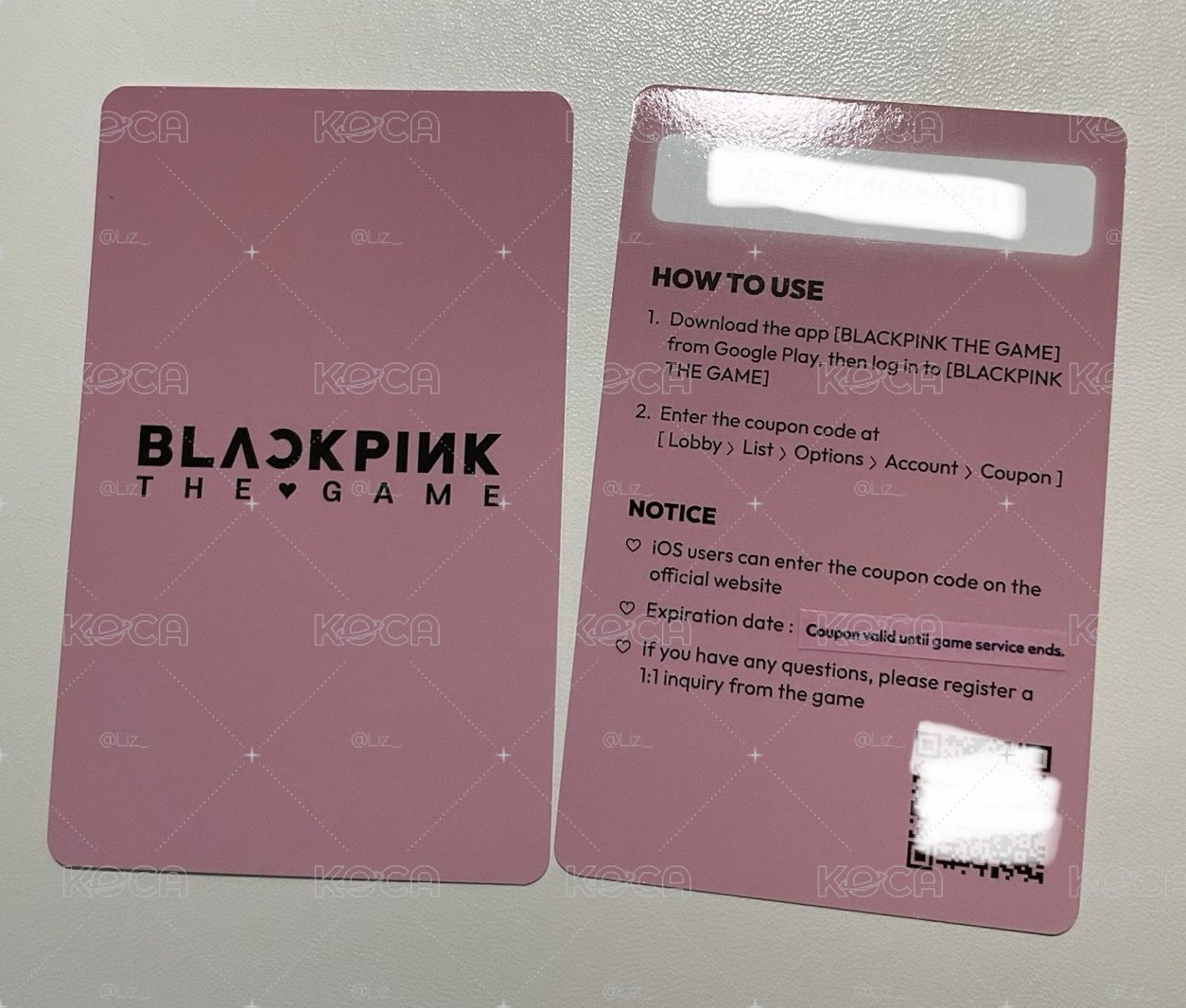Blackpink面膜代言卡