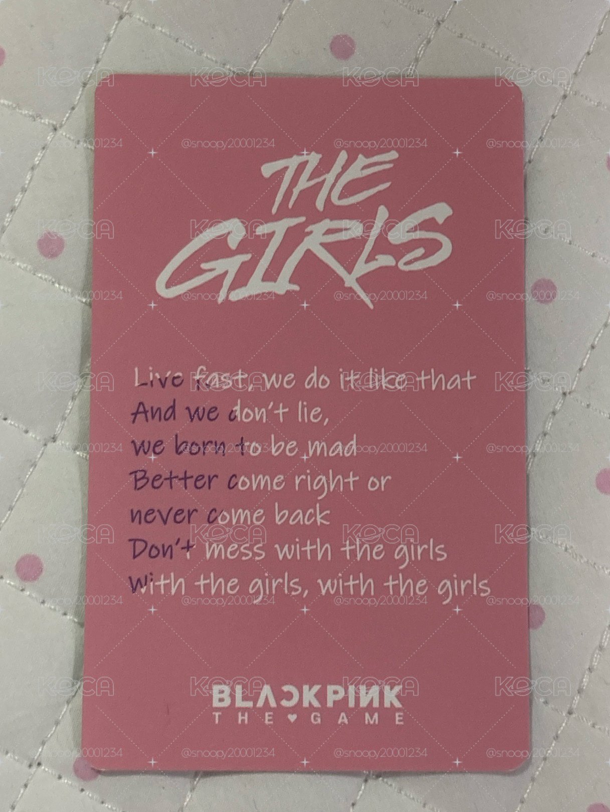 Jisoo BPTG 專卡秀💛