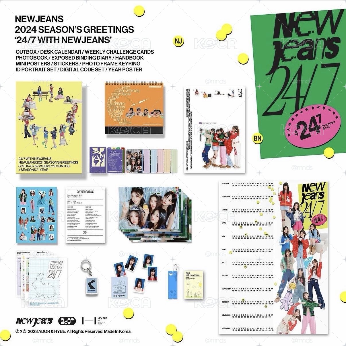 NewJeans 24年曆+特典 內容物完整