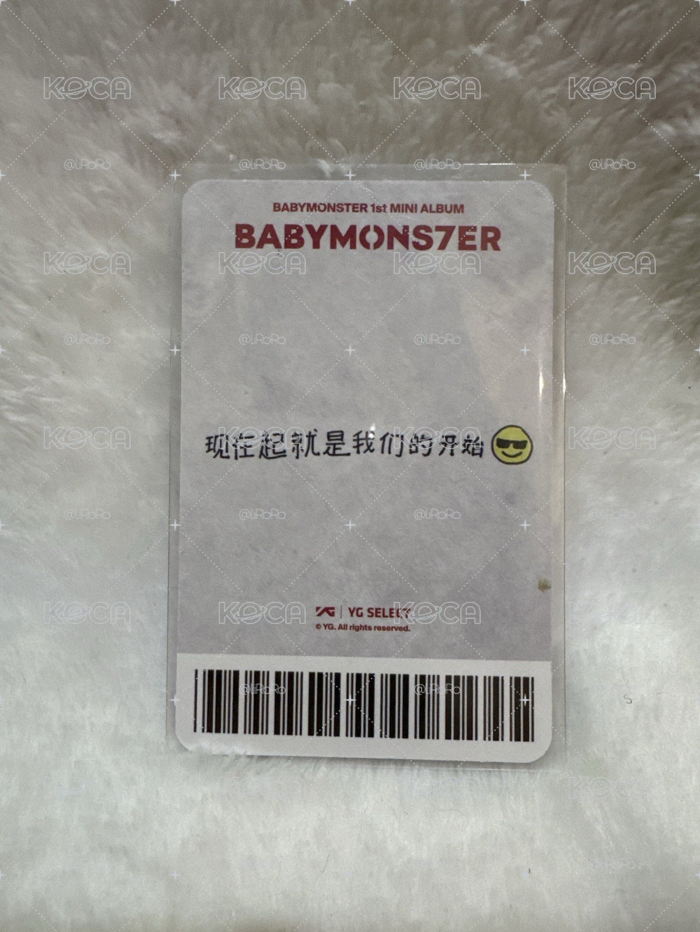 競標 🩵BABYMONSTER RORA YG中區 中文卡背