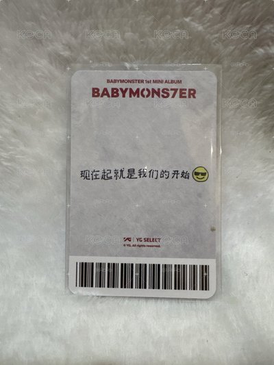 競標 🩵BABYMONSTER RORA YG中區 中文卡背