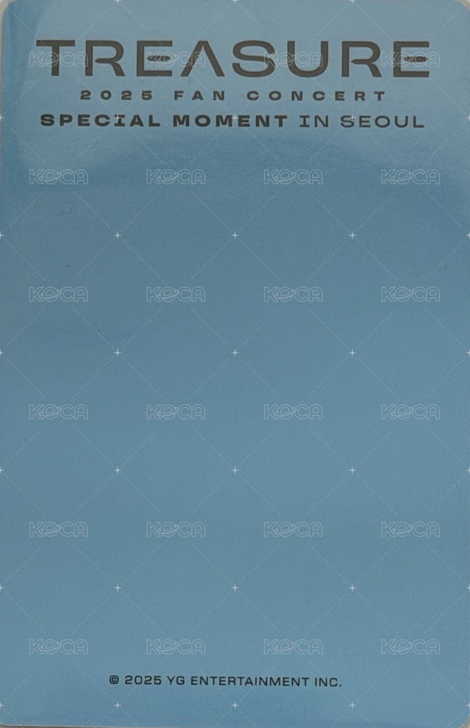 25首爾Fan Concert 入場卡 / 場限卡 貓耳zone 背面