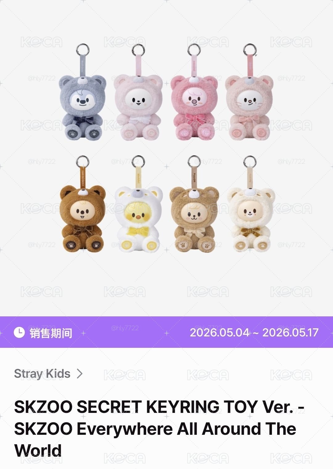 Skzoo 隨機 小熊裝扮娃娃吊飾盲盒