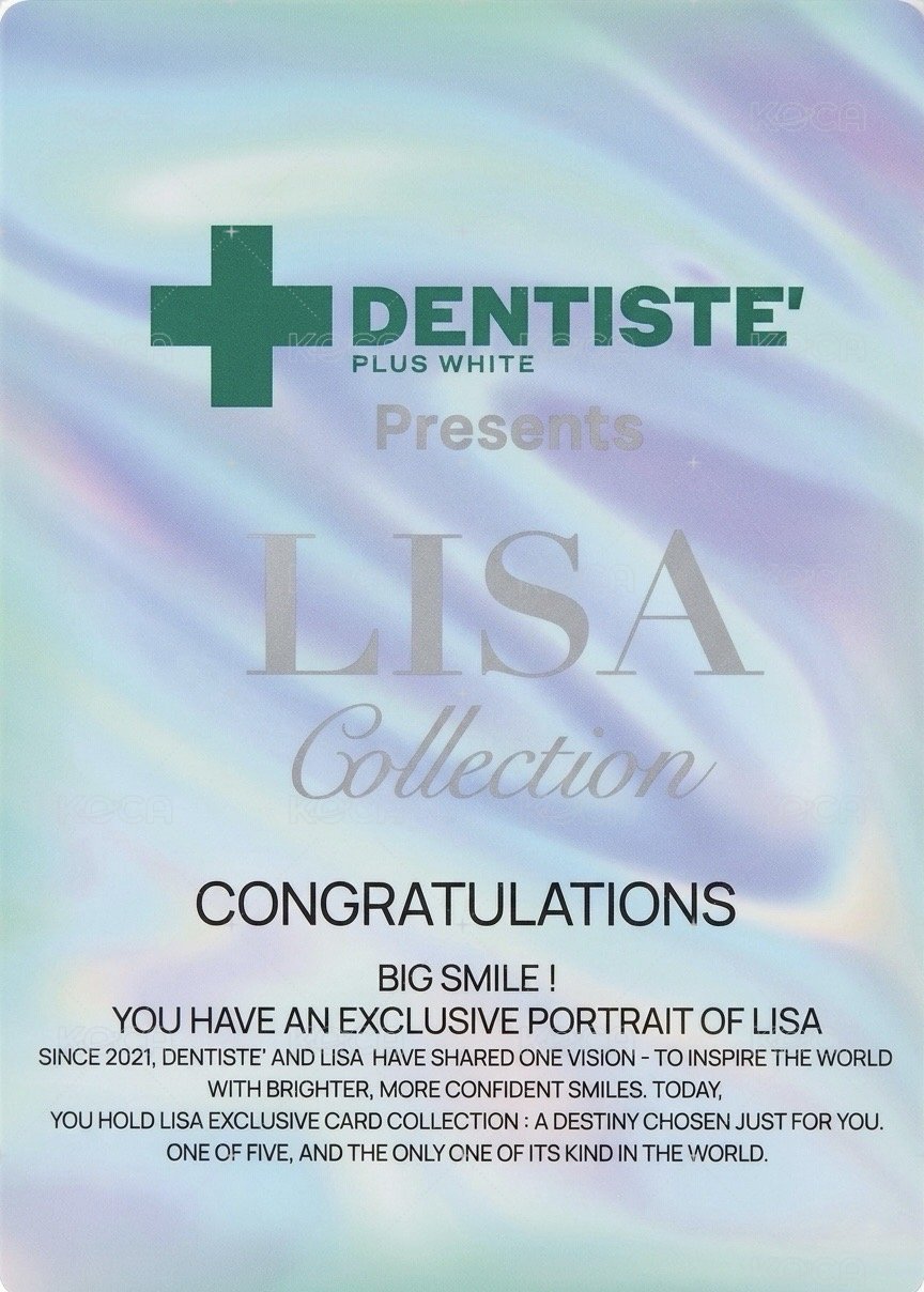 DENTISTE 限量 代言卡  背面