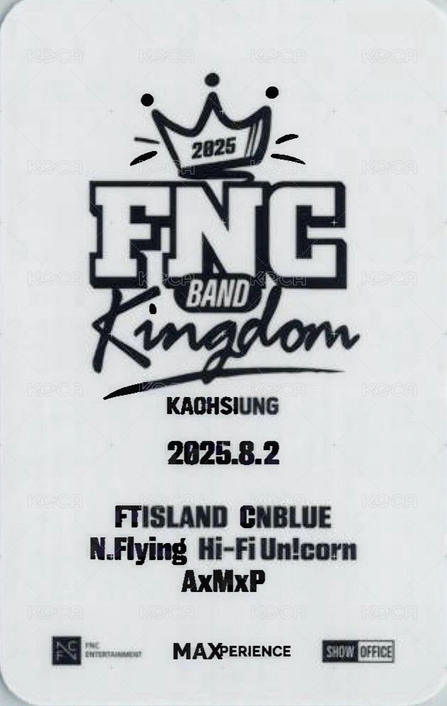 FNC BKD 8/2 入場卡 / 場限卡  背面