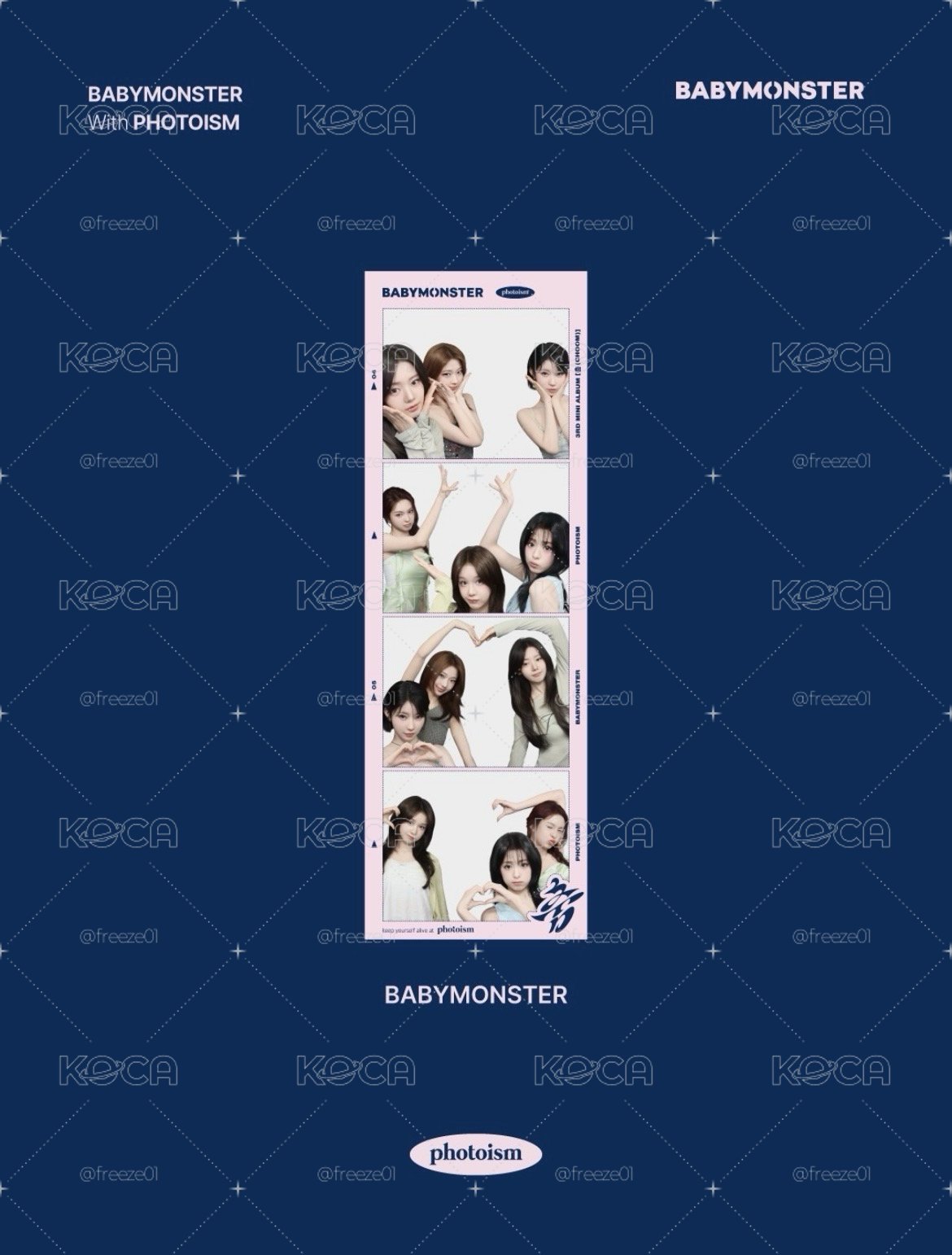 BABYMONSTER * Photoism 人生四格 空白拍貼（一份兩張）