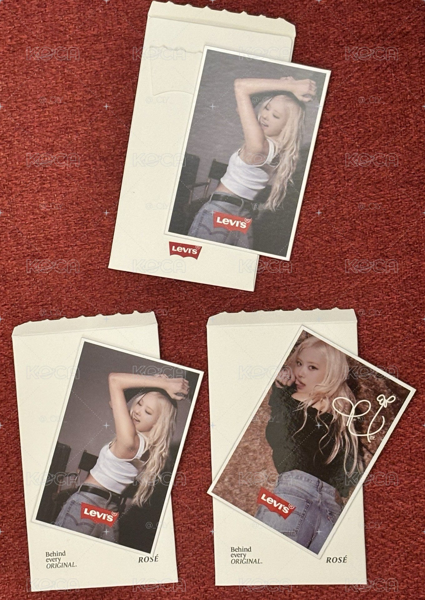 Rosé/Levi’s 代言卡