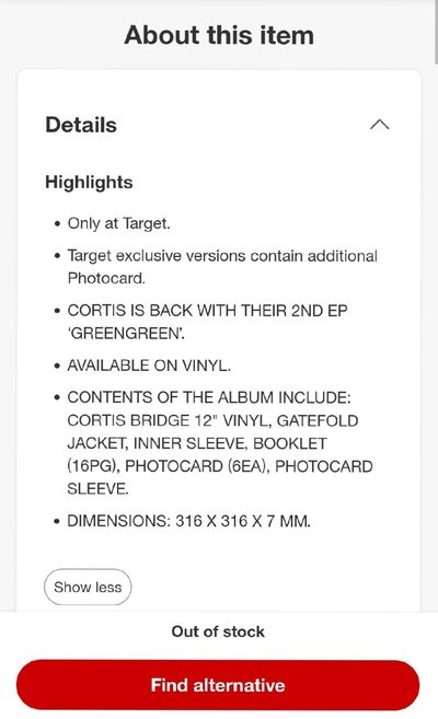 官網已缺貨 target vinyl 黑膠 有target獨家特典