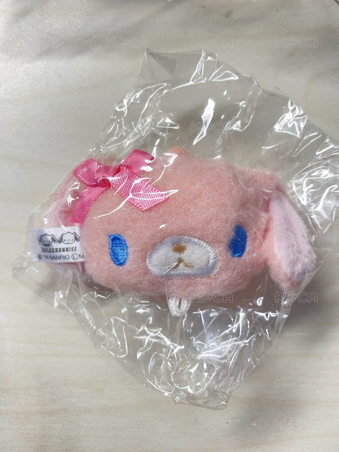 蜜糖邦尼絨毛吊飾扭蛋 黑兔 粉兔