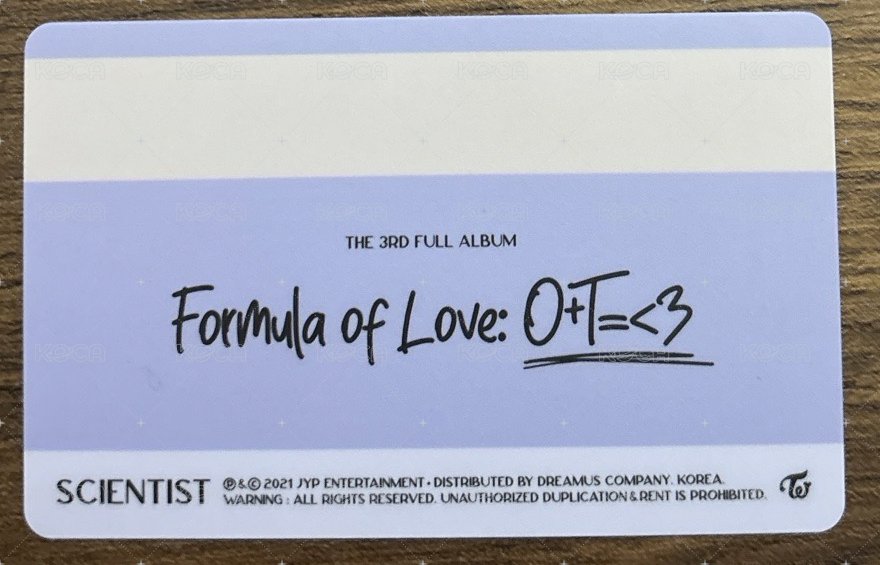 Formula of Love: O+T=<3專卡 ID卡