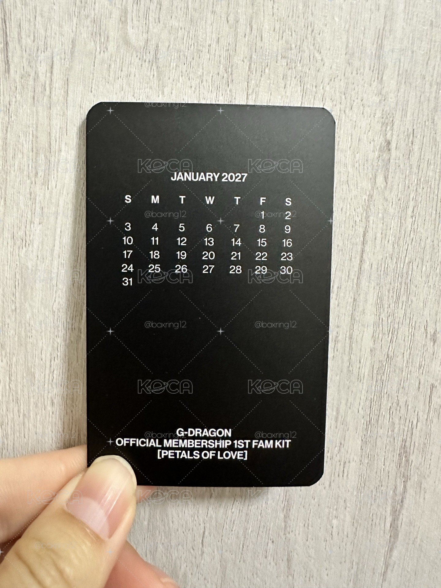 GD 權志龍 一期會員禮 月曆小卡 G-DRAGON OFFICIAL MEMBERSHIP 1ST FAM KIT 