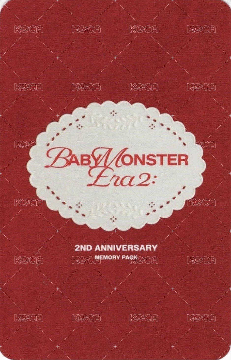 二週年回憶紀念寫真 k4 特典卡  背面