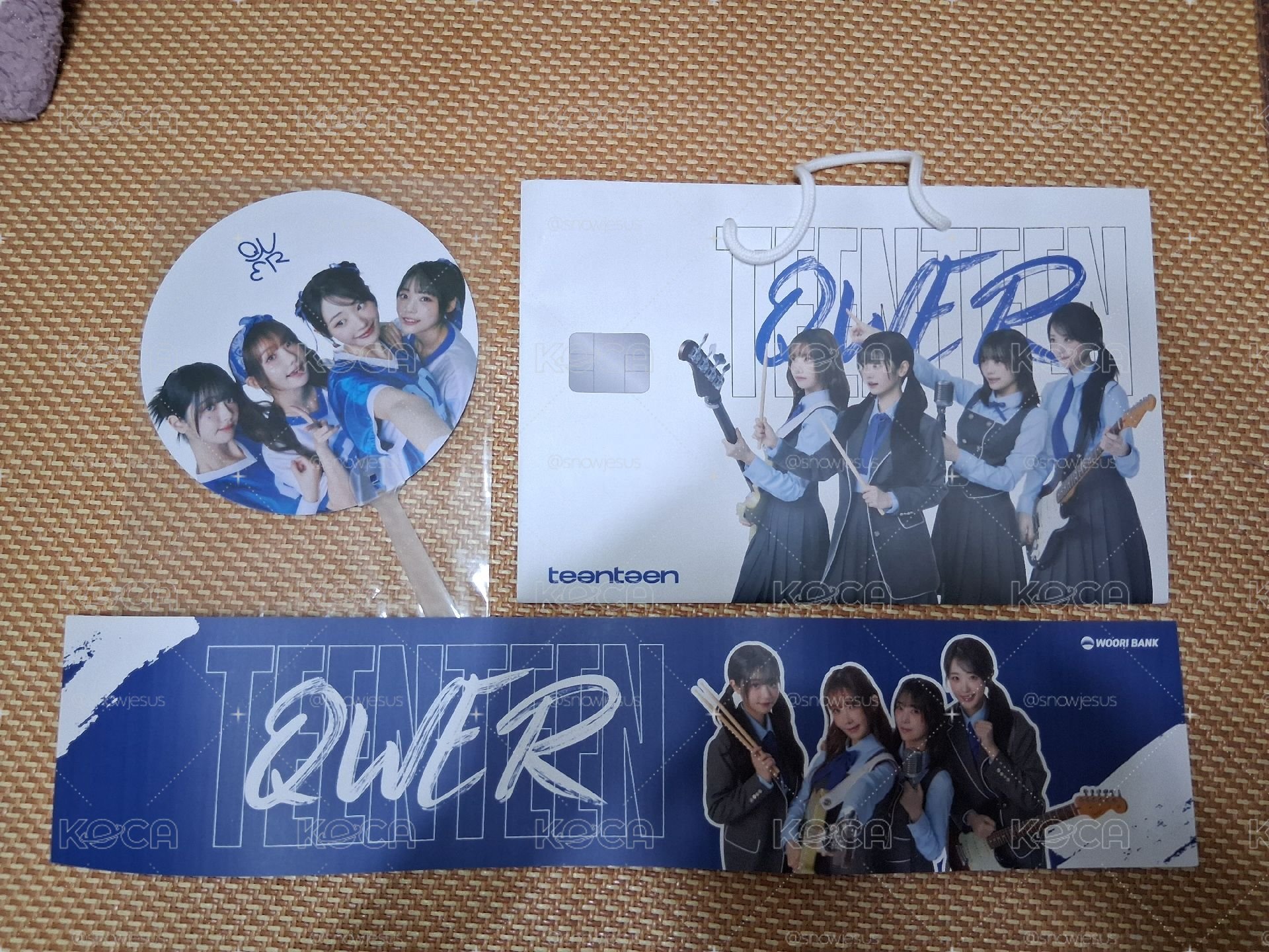 友利銀行X QWER 購物袋 扇子