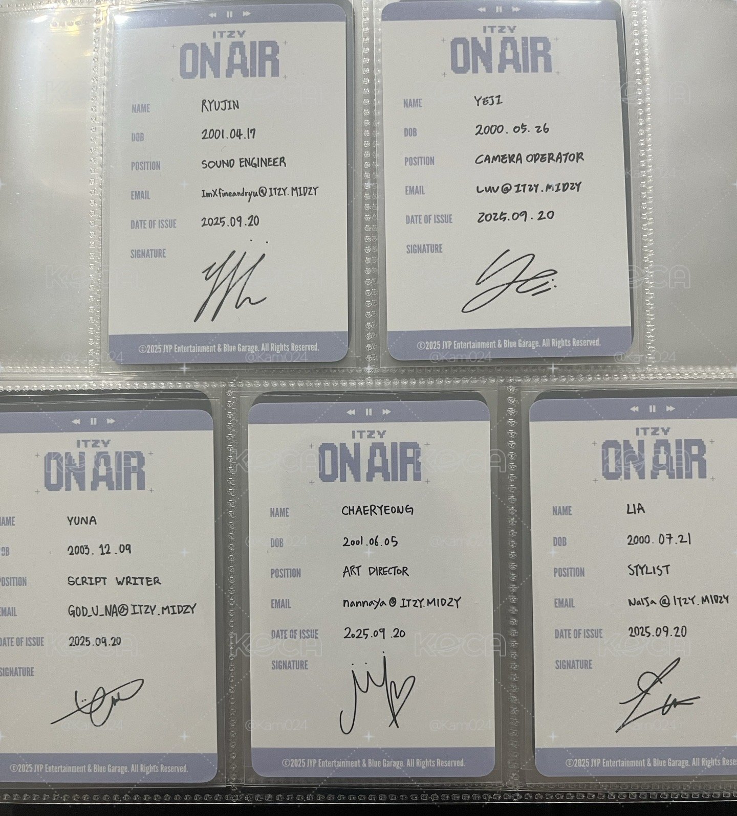 on air 卡套組+小卡
