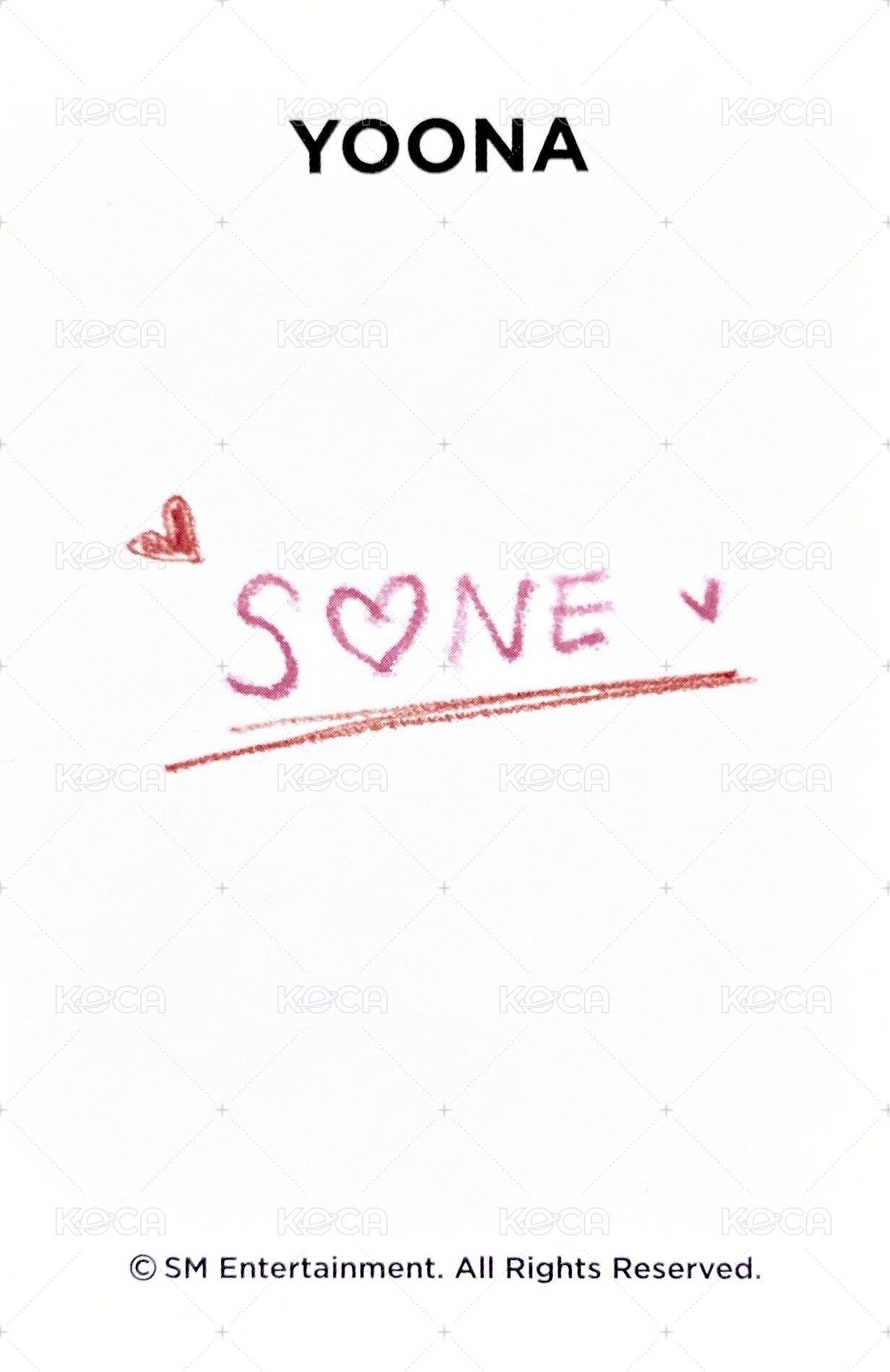 S♡NE 會員禮卡  背面