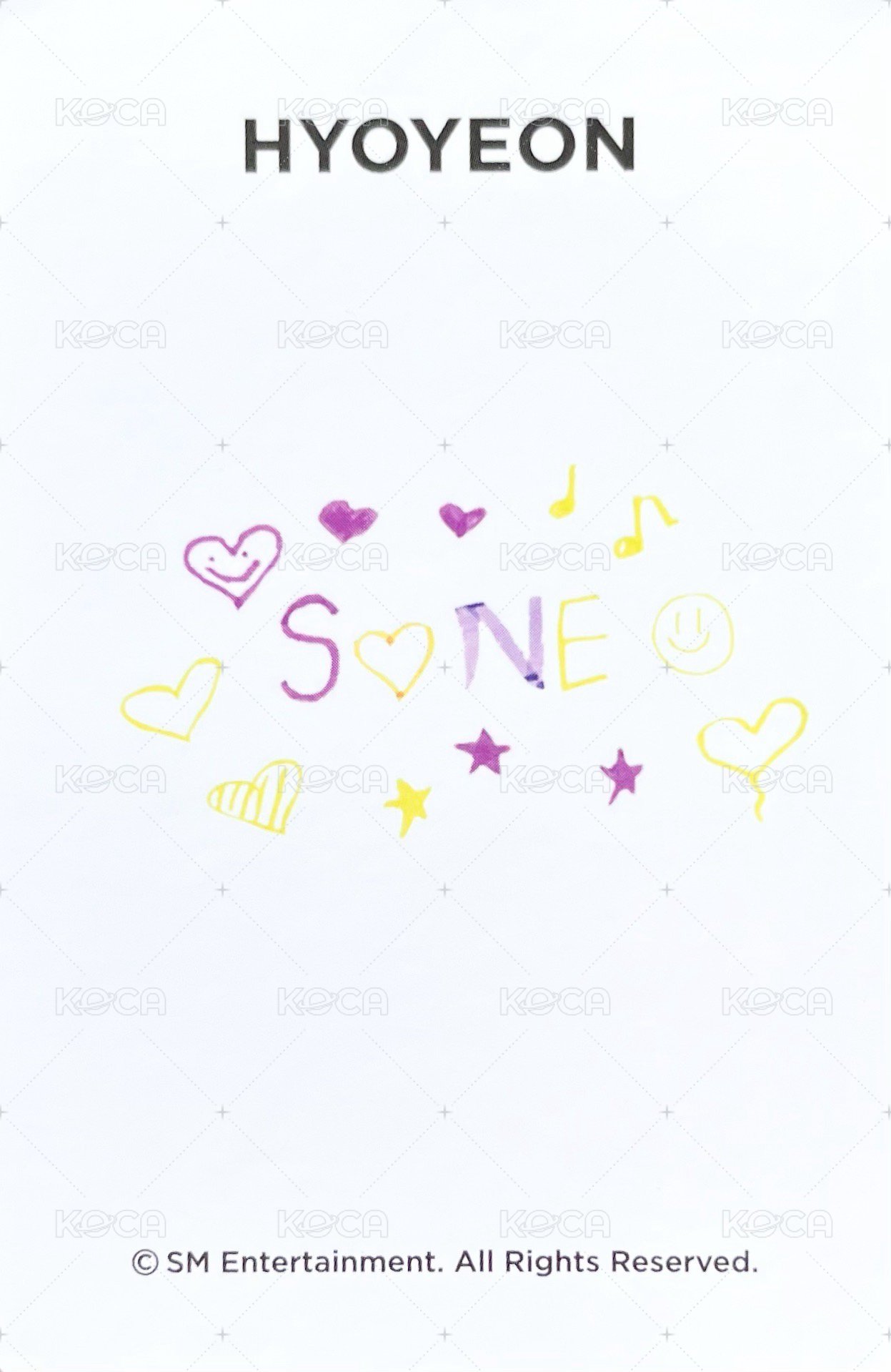 S♡NE 會員禮卡  背面