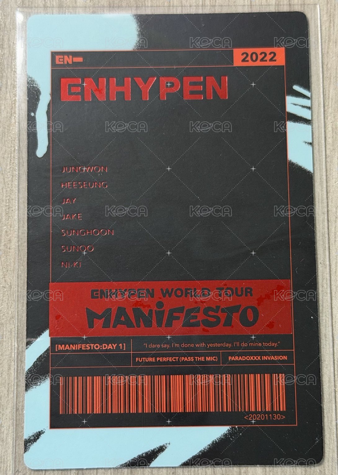 MANIFESTO世巡 隨機卡  背面