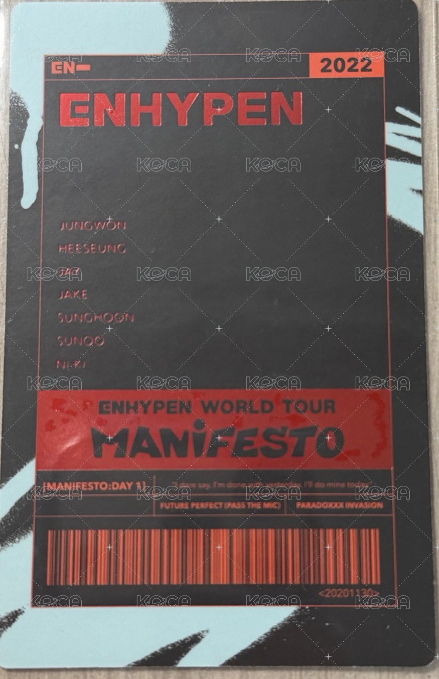 MANIFESTO世巡 隨機卡  背面