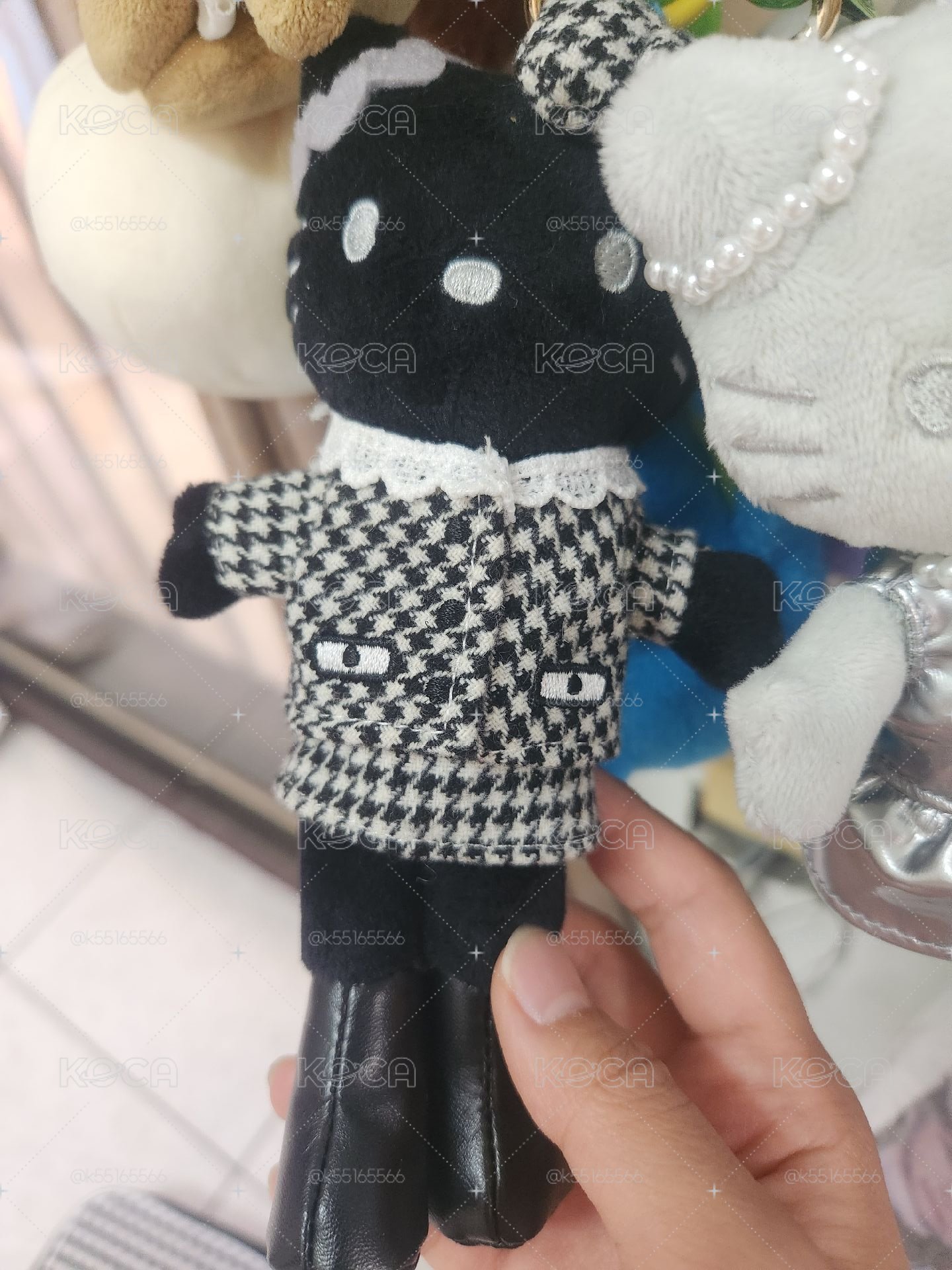 黑色千鳥格 kitty