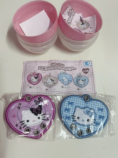 三麗鷗｜kitty 愛心刺繡鑰匙圈
